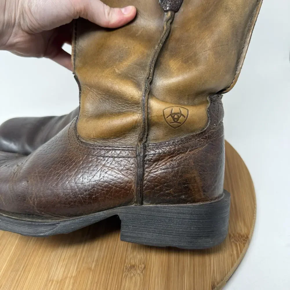 Ariat‎ Rambler Western Boot Brown Leather Square Toe Cowboy Rodeo Mens 8.5D